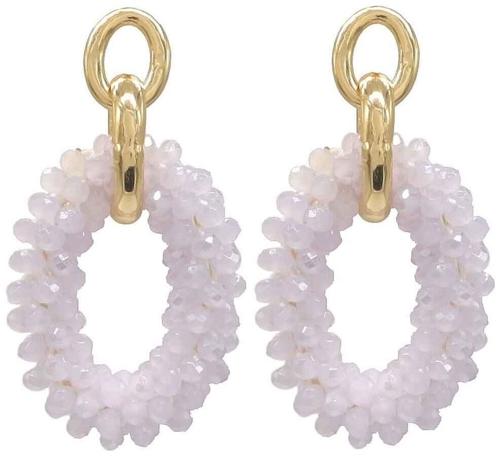 D-B2.3 E725-001 N.12 Orecchini in vetro 5cm bianco