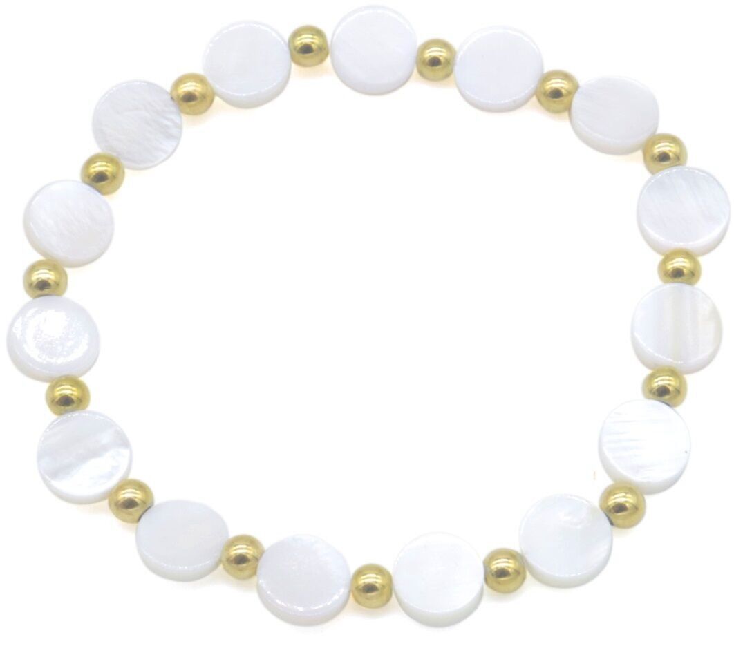 E-B9.2 B100-025 S.Perline in acciaio con cerchi di conchiglie