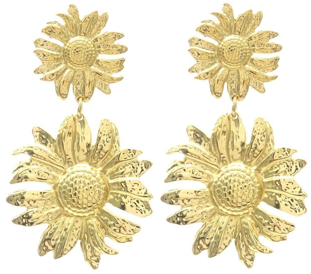 E-C10.1 E68-036G S. Orecchini in acciaio Fiori 5.5cm