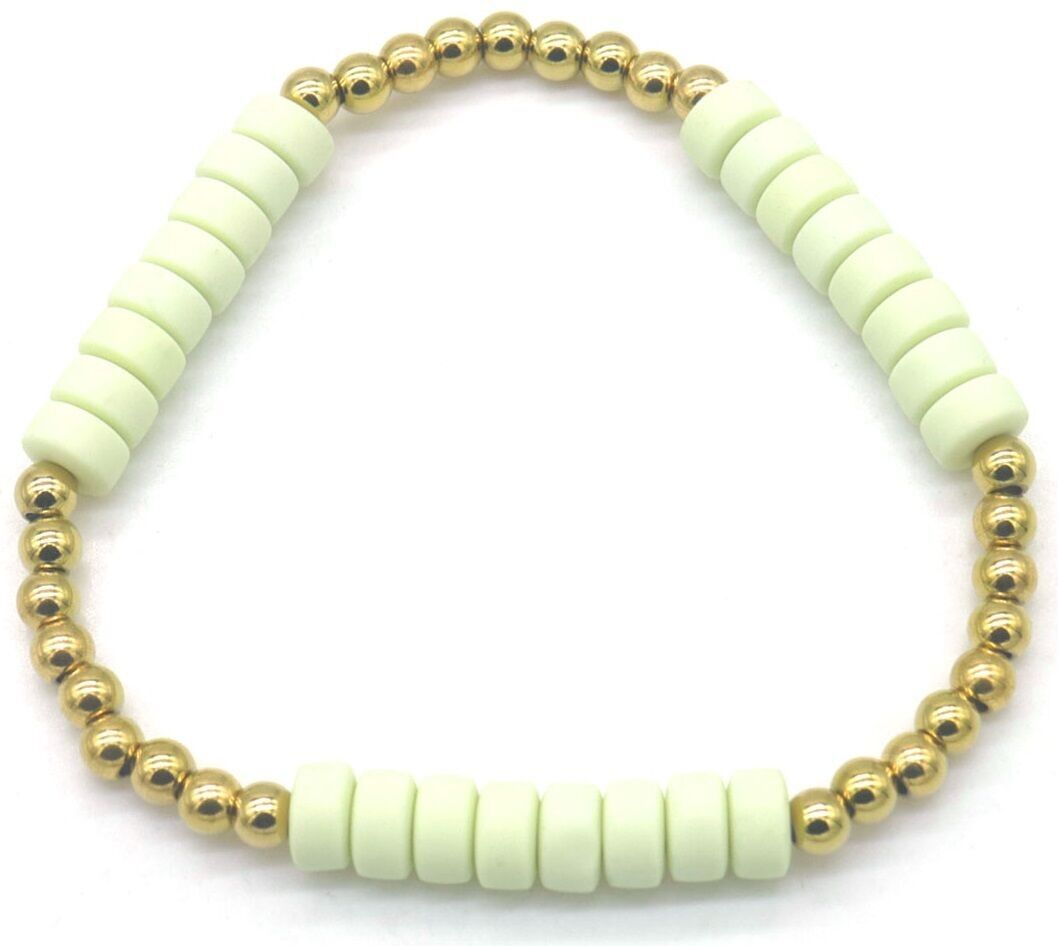 G-A16.1 B1661-139-1 S.Bracciale in acciaio Surfbeads verde