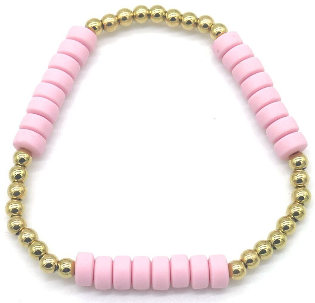 D-B11.1 B1661-139-2 S.Bracciale in acciaio Surfbeads Rosa