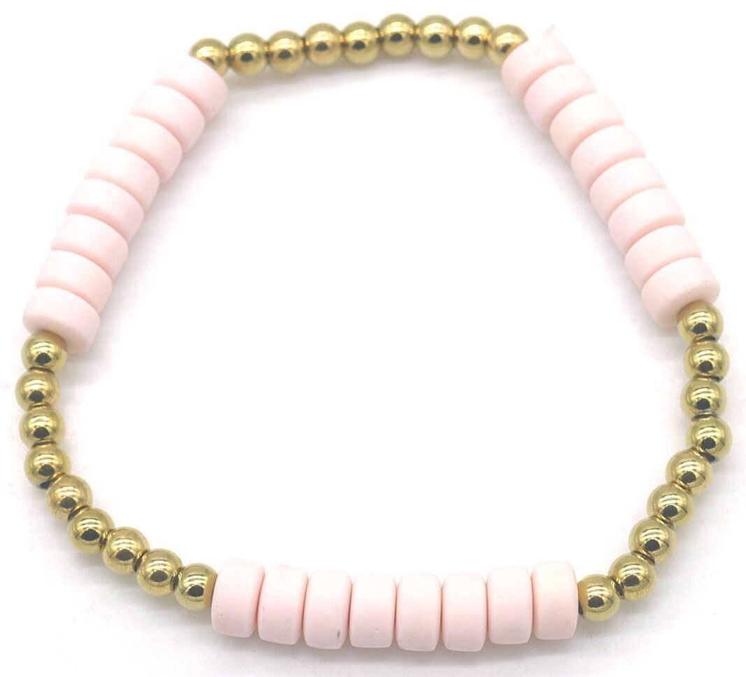 D-D10.1 B1661-139-3 S.Bracciale in acciaio Surfbeads Rosa