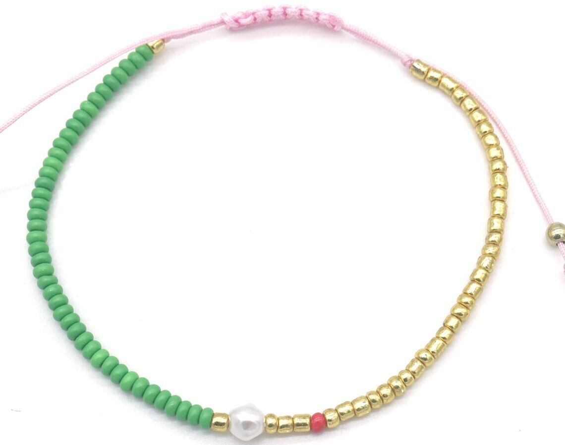 Sol-B1.2 ANK830-067-2 Cavigliera perle di vetro