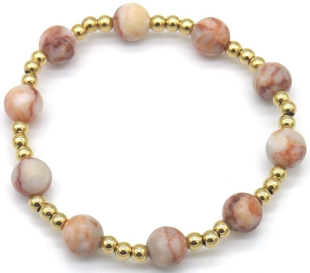 D-E9.3 B100-023 Bracciale S.Perline d'acciaio