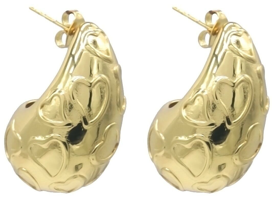 F-B23.1 E126-138G S.Orecchini in acciaio a forma di cuore pendenti 3 cm