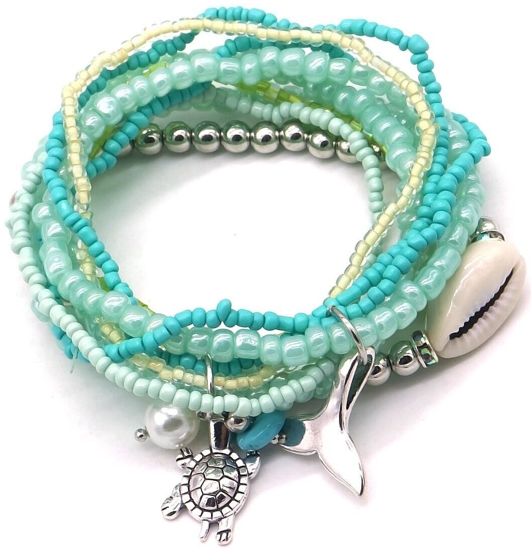 E-C25.1 B1670-034 Set bracciale perle di vetro