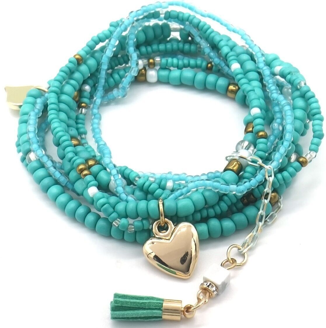 E-C24.2 B1670-037-2 Set bracciale perle di vetro