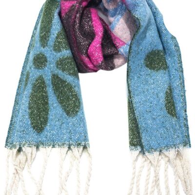 L-B7.2 SCARF705-234-3 Winter Scarf Flower 190x40cm
