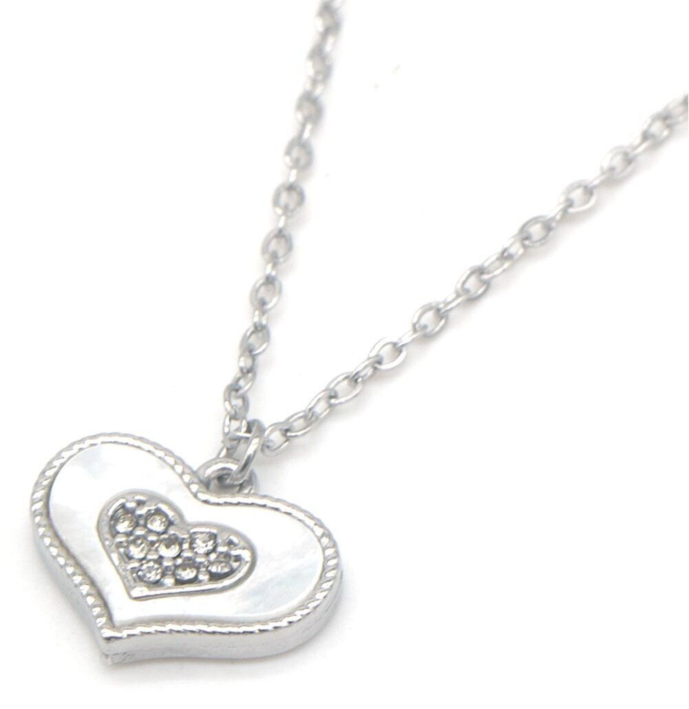 G-E18.2 N089-040S S.Collana in acciaio con cuore in madreperla