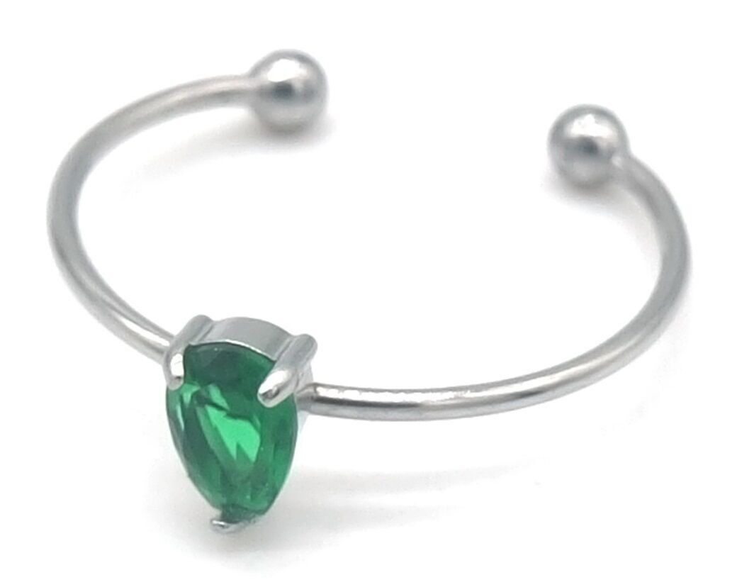 C-A18.3 R091-025S-2 S.Anello in acciaio CZ regolabile