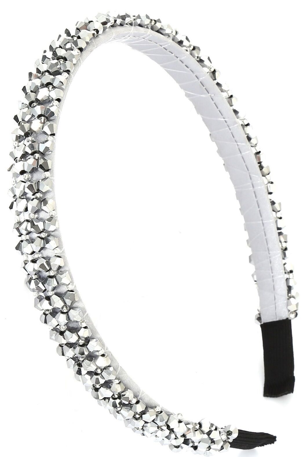 C-D25.1 H2458-004-1 Fascia per capelli in perle di vetro sfaccettate 1.5cm