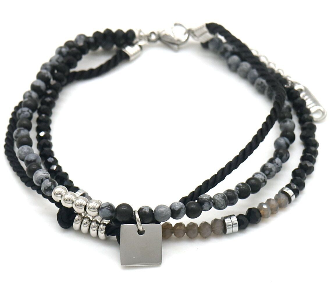 A-E8.3 B010-036S Stratificato S.Bracciale in acciaio con pietre