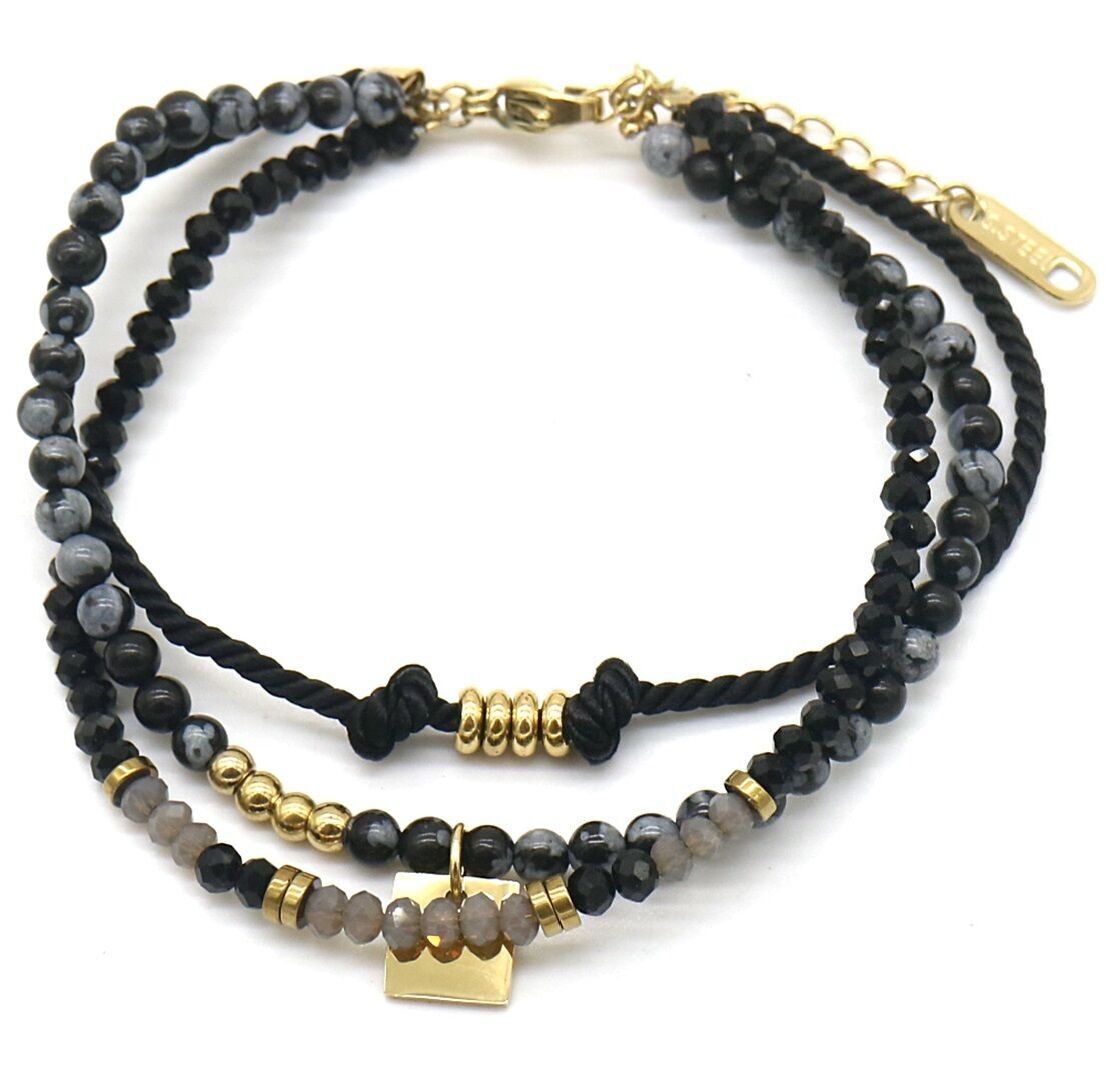 E-A3.2 B010-036G Stratificato S.Bracciale in acciaio con pietre