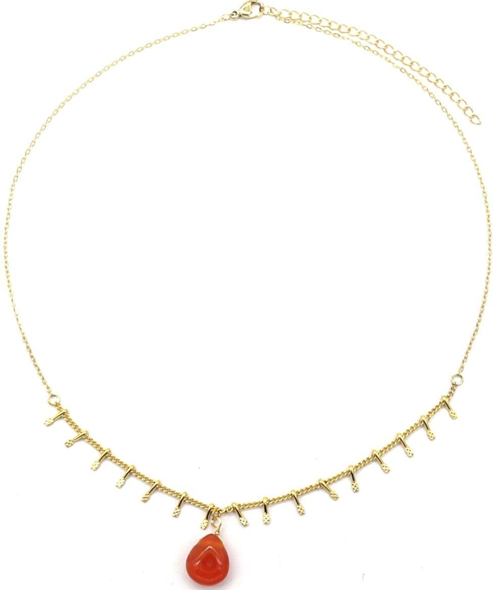 D-F15.3 N031-011G S.Collana in acciaio e pietra