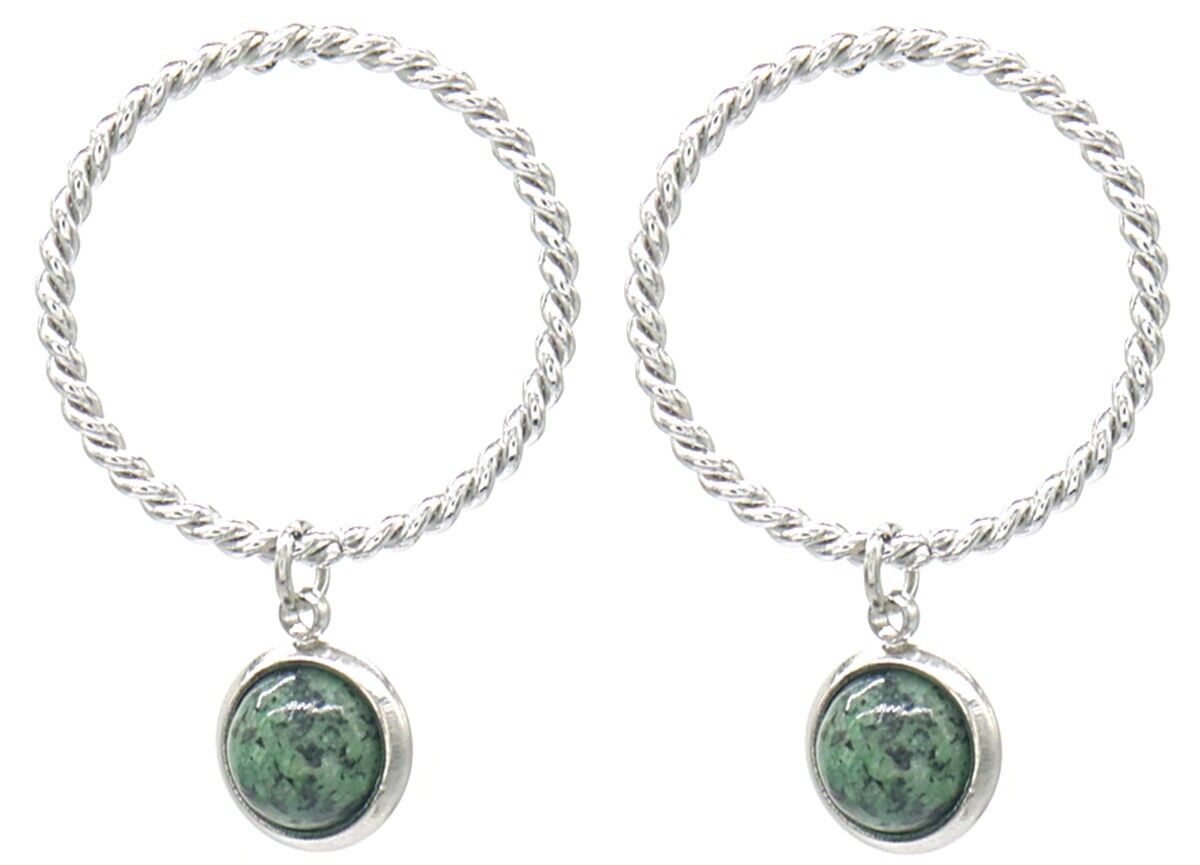 H-F7.1 E031-039S Orecchini in acciaio S. 2,5x1,8 cm Pietra