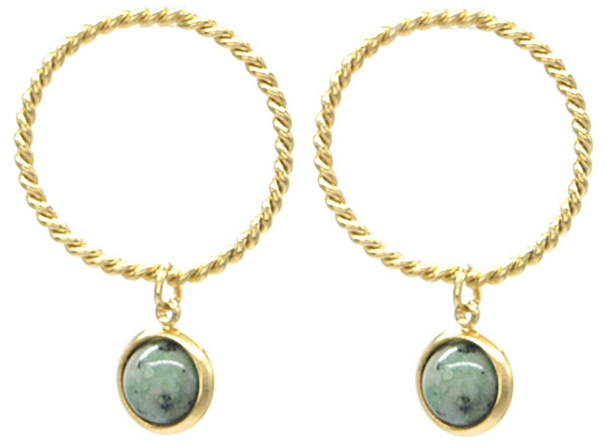 B-F9.3 E031-039G Orecchini in acciaio S. 2,5x1,8 cm Pietra