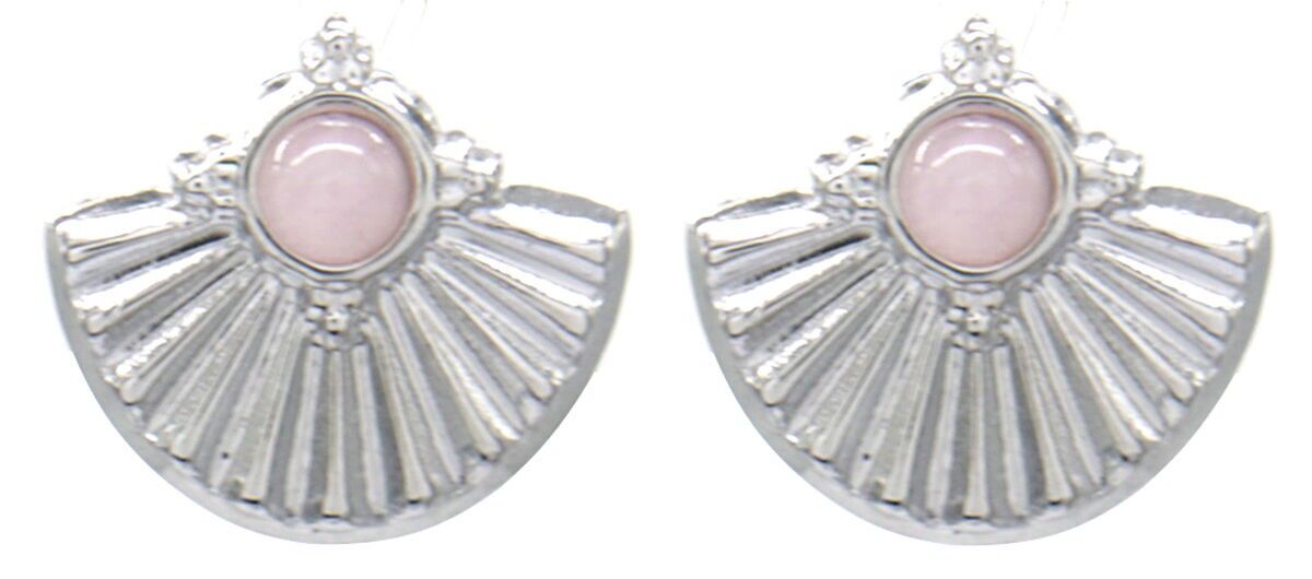 B-D20.4 E031-001S Orecchini in acciaio S con pietra 2,5x1,3 cm