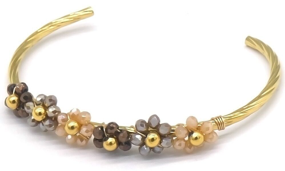 D-D9.1 B221-490-2 S.Braccialetto in acciaio con fiori