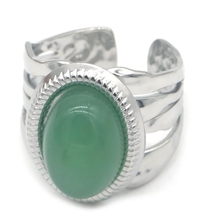 A-B2.1 R091-014S-1 S.Anello in acciaio con pietra regolabile