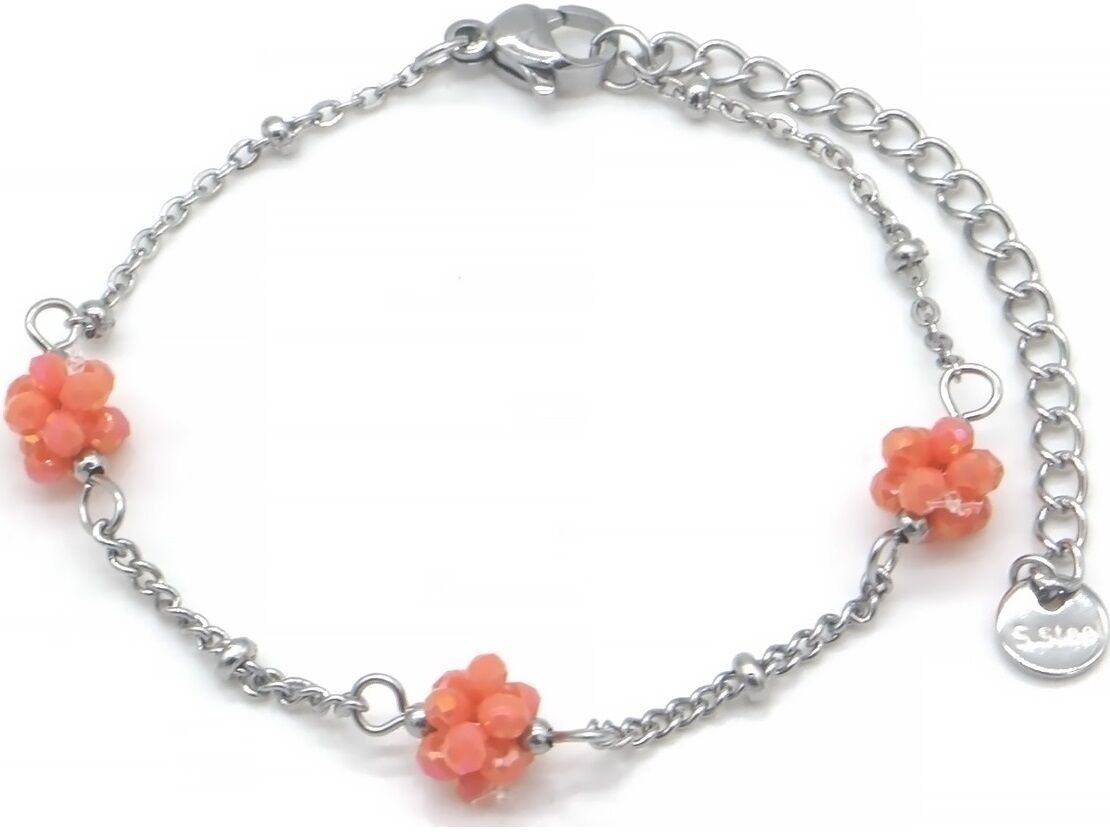 B-A6.2 B2457-007S S.Stahlarmband Glasperlen