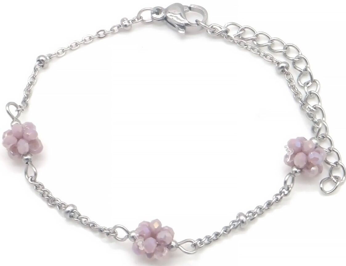 A-C18.5 B2457-007S-2 S.Stahlarmband Glasperlen