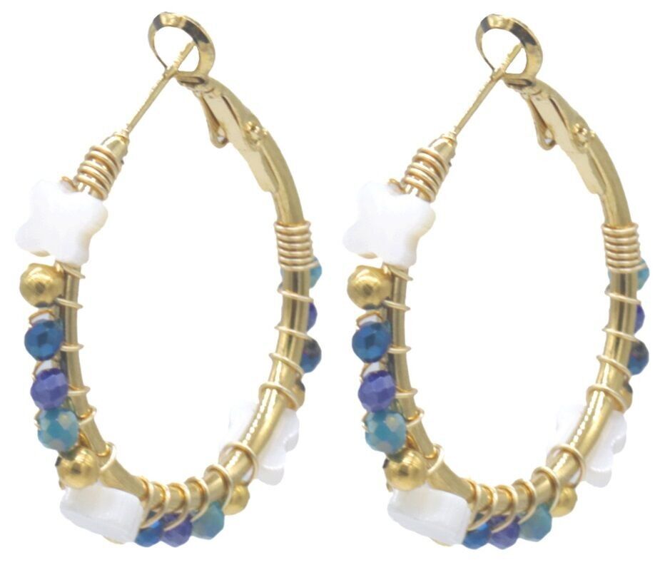 G-E17.4 E221-605-2 S. Stahlohrringe Kleeblätter 3.5cm