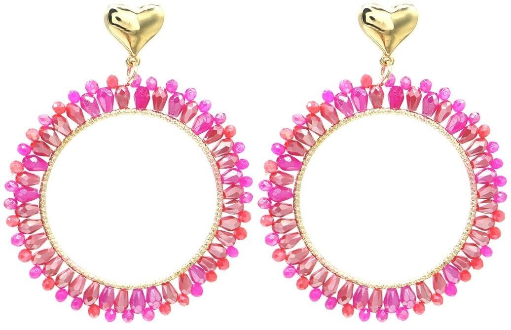 C-C6.4 E007-053-2 Ohrringe Facettierte Glasperlen 6x5cm