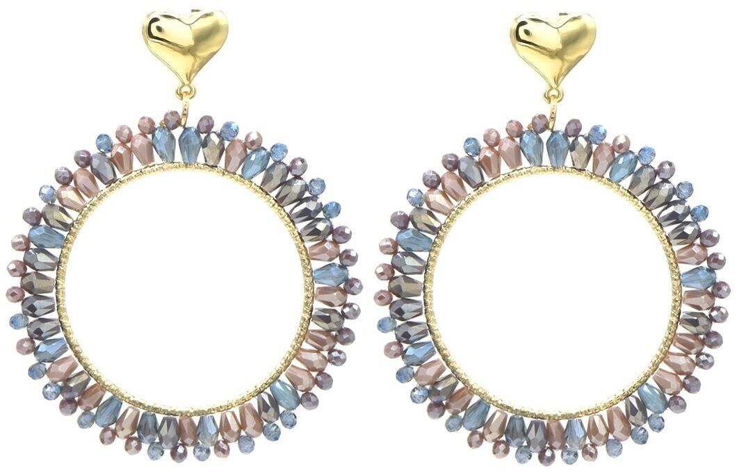 C-C15.2 E007-053-1 Ohrringe Facettierte Glasperlen 6x5cm