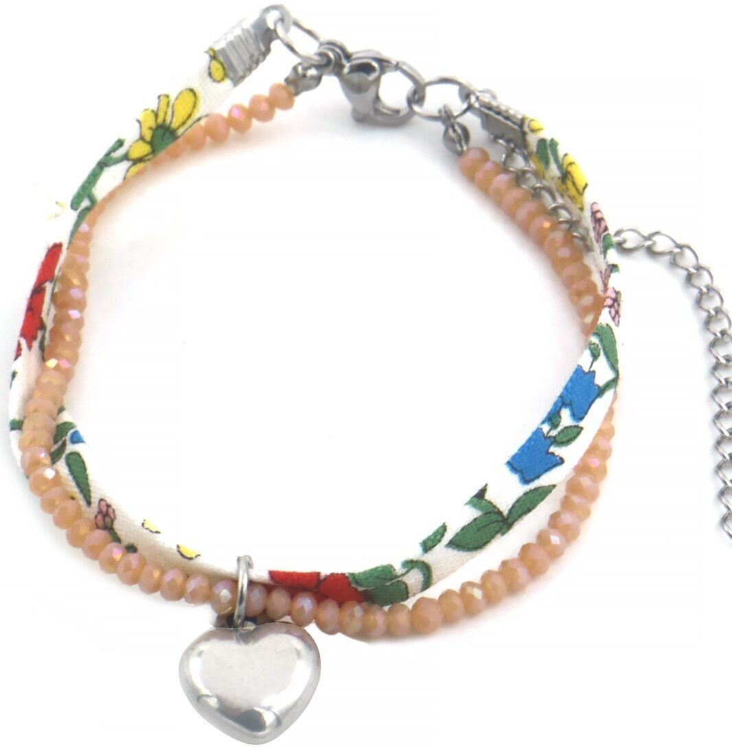 D-C7.3 B2457-004S S.Stahlarmband Glasperlen - Band