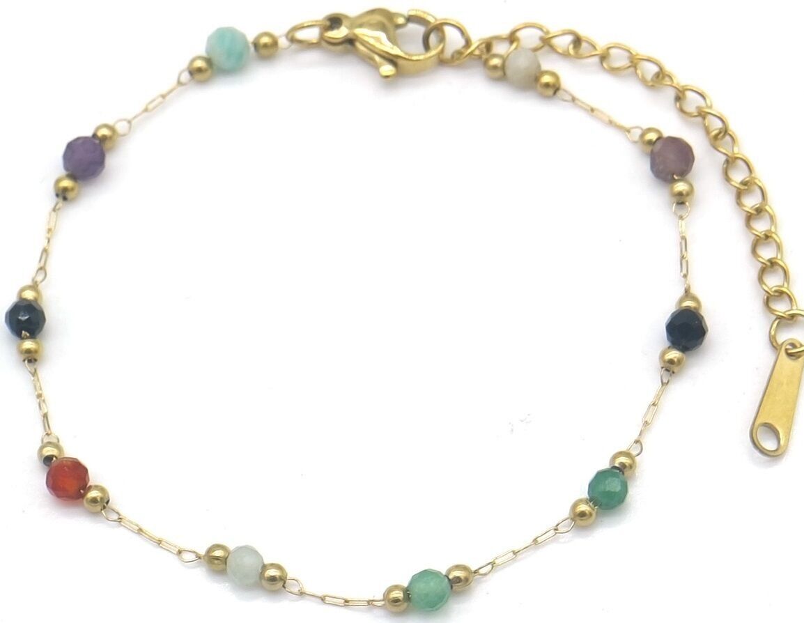 D-B17.3 B091-058G S.Stahlarmband Glasperlen