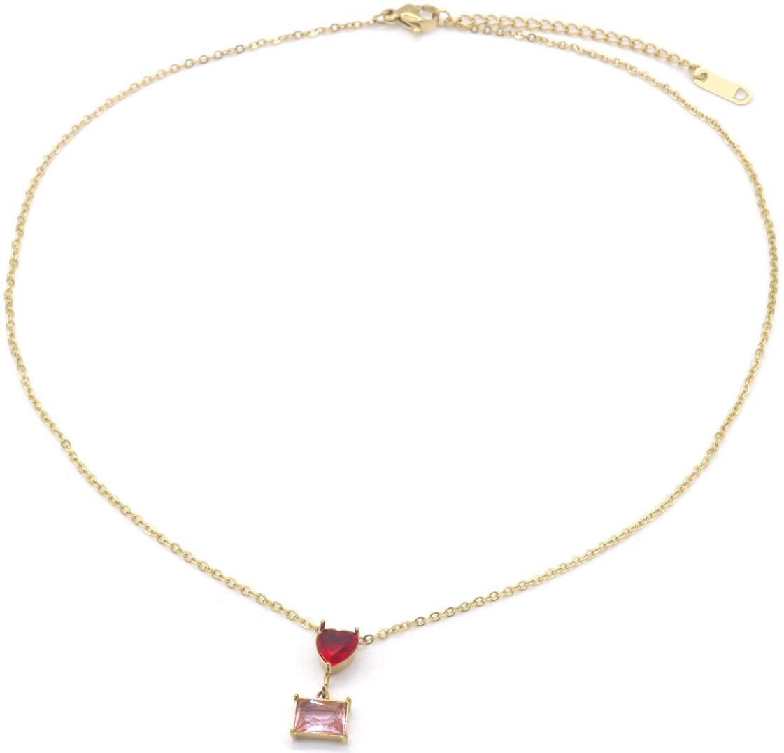 A-F21.1 N2457-009G S.Collana in acciaio a forma di cuore