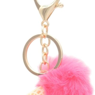 A-D25.2 KY2403-140-6 Keychain Icecream 6cm Pink