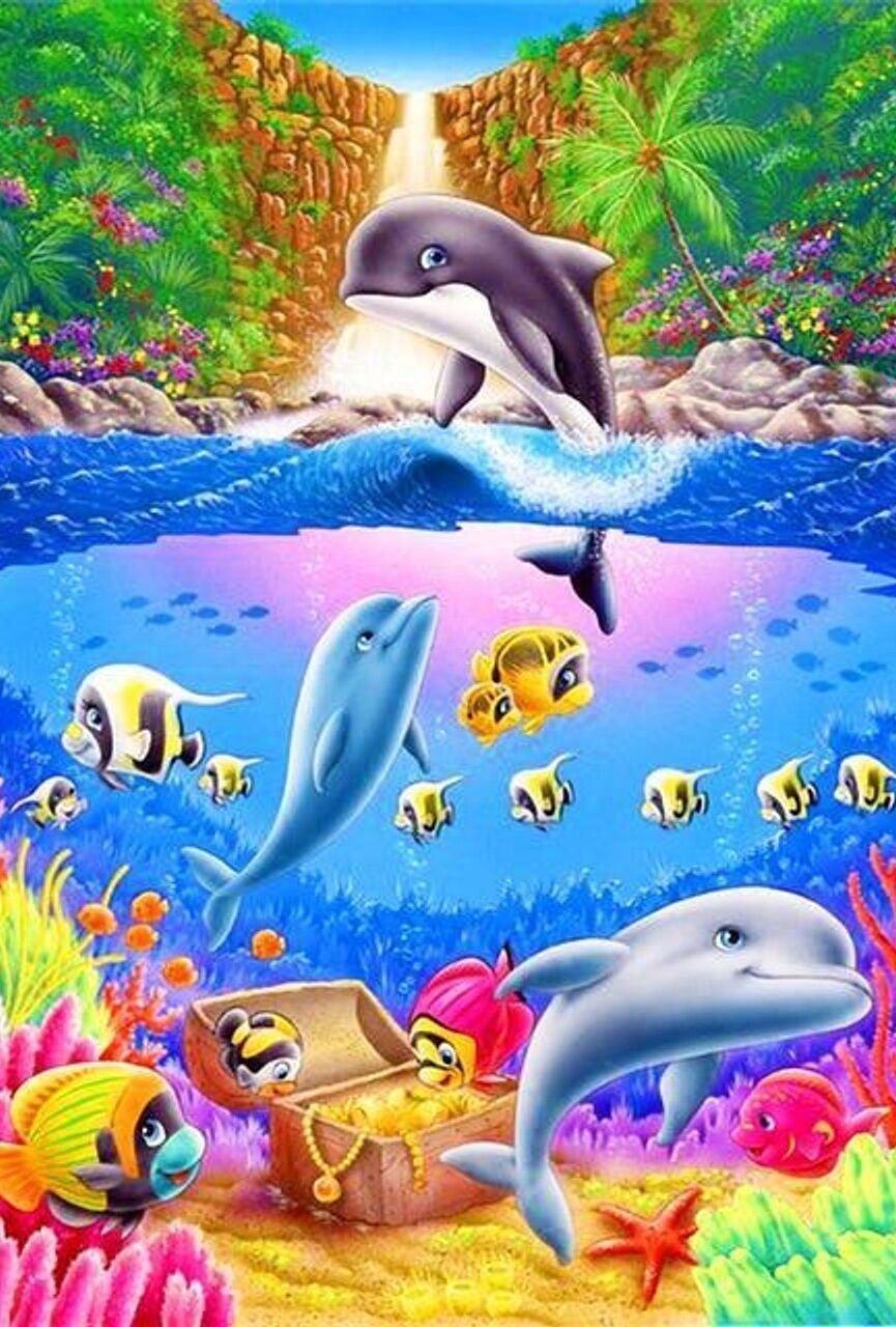 T-F1.1 GD75472 Diamond Painting - Tela 40x30cm - Dipinto 35x25cm Mare