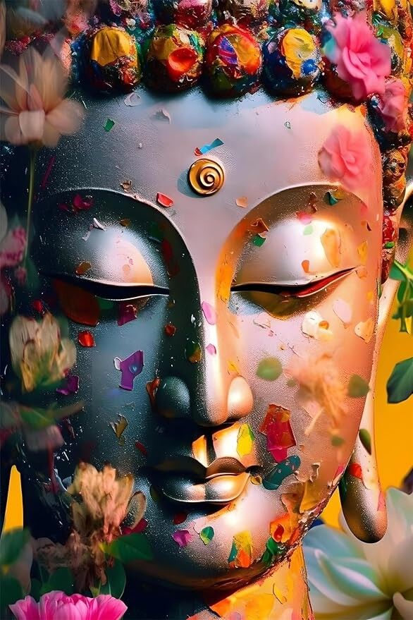 T-P8.1 DW24080311 Diamond Painting - Tela 50x40cm - Dipinto 45x35cm Buddha