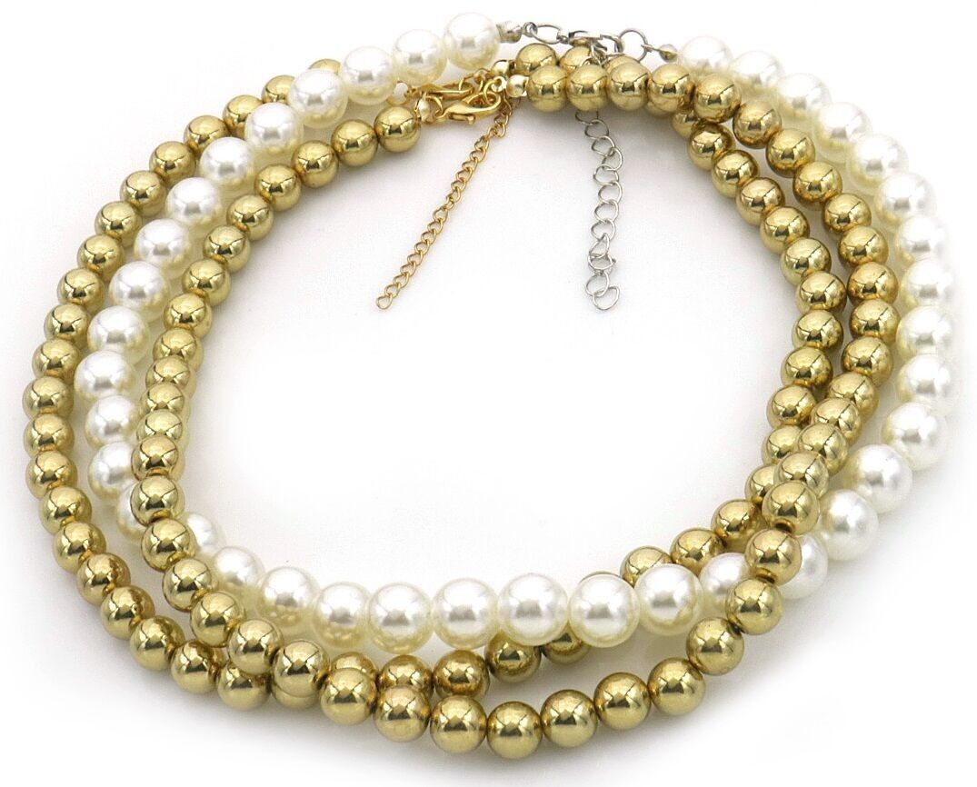 D-F25.1 N2458-020 Collana di perle oversize a strati