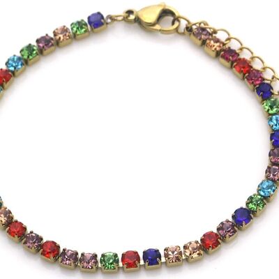 H-D25.1 B091-042G-Multi S.Bracciale in acciaio con cristalli
