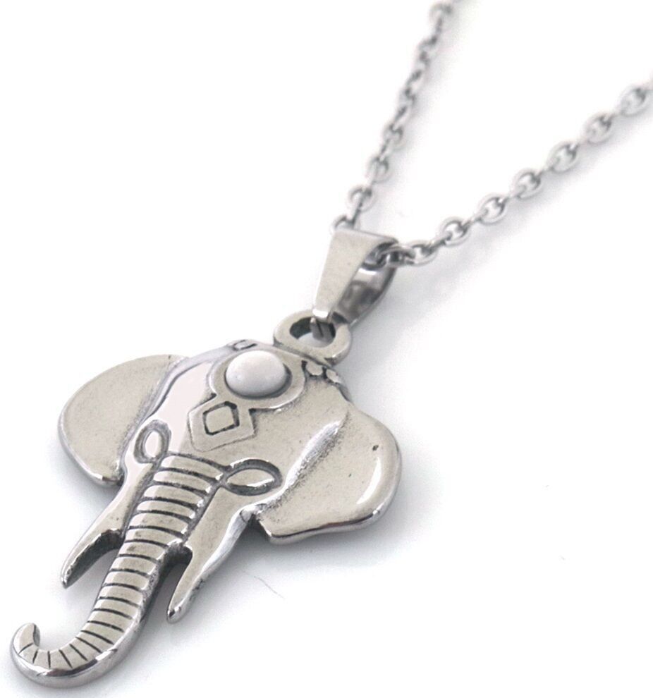 I-D17.1 N091-027S-3 S.Collana in acciaio Elefante