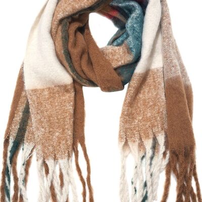 Z-C3.2 SCARF705-190-1 Écharpe d'hiver douce à carreaux 180x50cm
