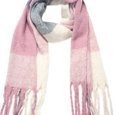 Y-C6.5 SCARF705-190-2 Écharpe d'hiver douce à carreaux 180 x 50 cm
