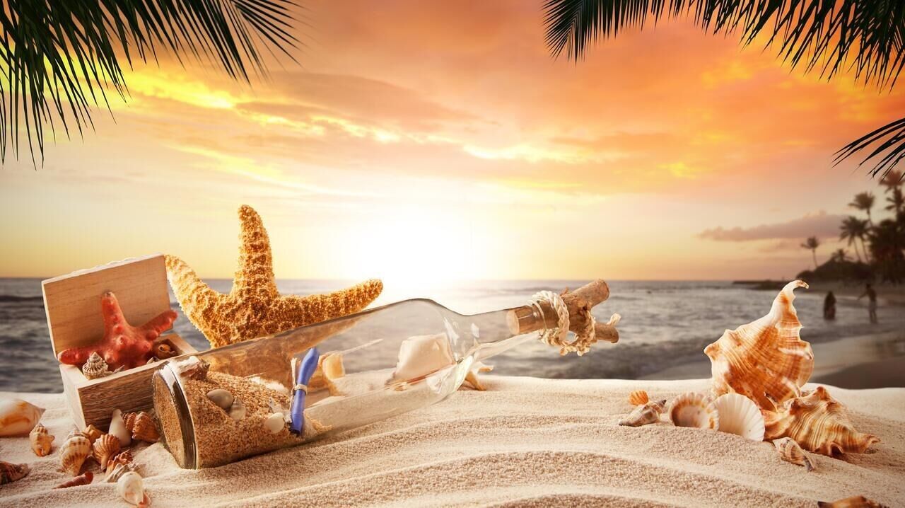 Q-K5.2 GD82795 Diamond Painting - Tela 40x30cm - Dipinto 35x25cm Spiaggia