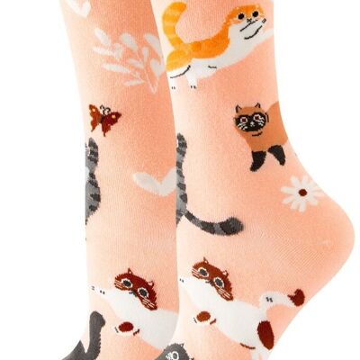 S-G6.1 SOCK2461-006 Socks Size 33-38 Cats For Kids