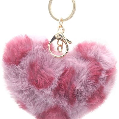 X-M10.1 KY2403-168-2 Fluffy Keychain 10cm Heart