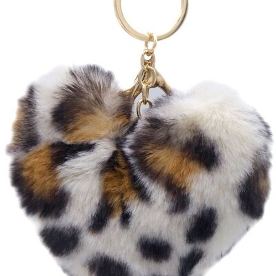 X-L2.1 KY2403-169-2 Fluffy Keychain 10cm Heart