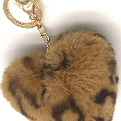 X-J1.2 KY2403-169-3 Fluffy Keychain 10cm Heart