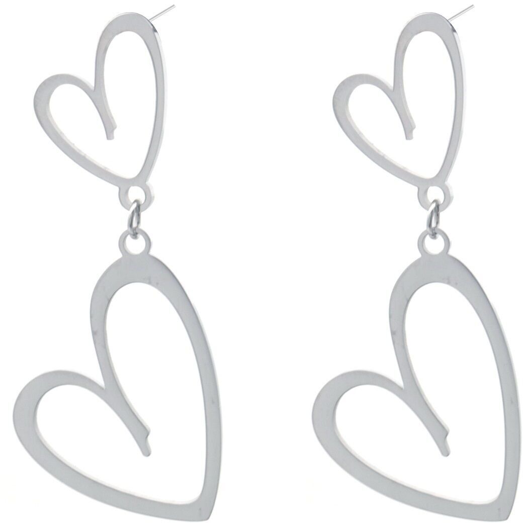 E-E17.4 E091-126S S. Orecchini in acciaio Cuori 4.5cm