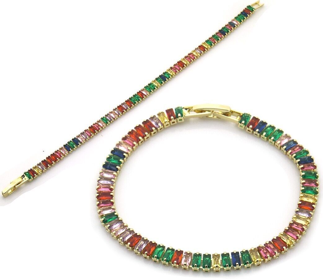 E-B17.5 B927-003G Bracciale tennis CZ 16 cm