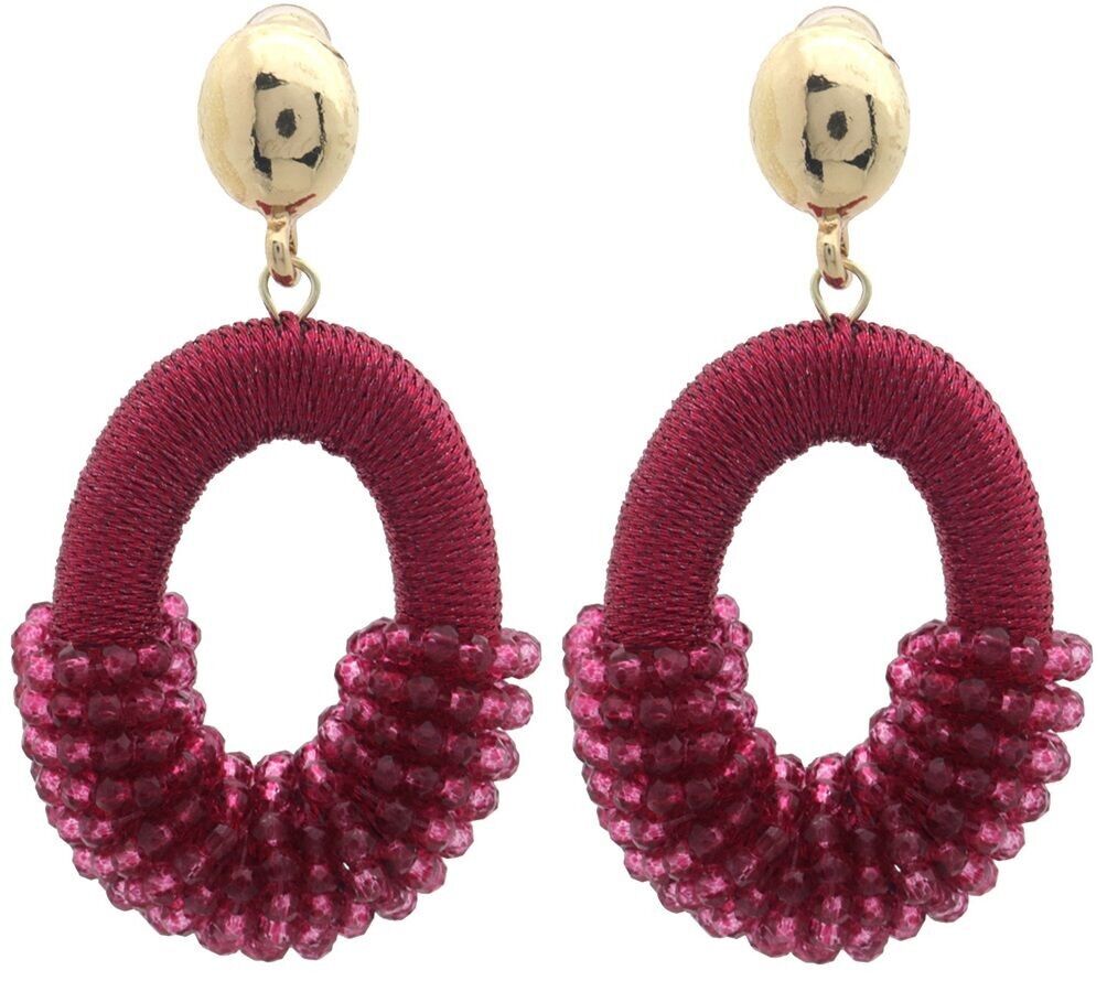 C-E12.2 E007-060-2 Orecchini in perle di vetro sfaccettate 4.5×2.8 cm