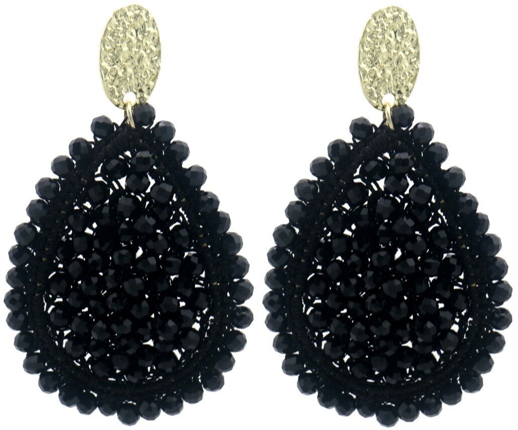 E-B12.1 E007-059-1 Orecchini con perle di vetro sfaccettato 7x4cm