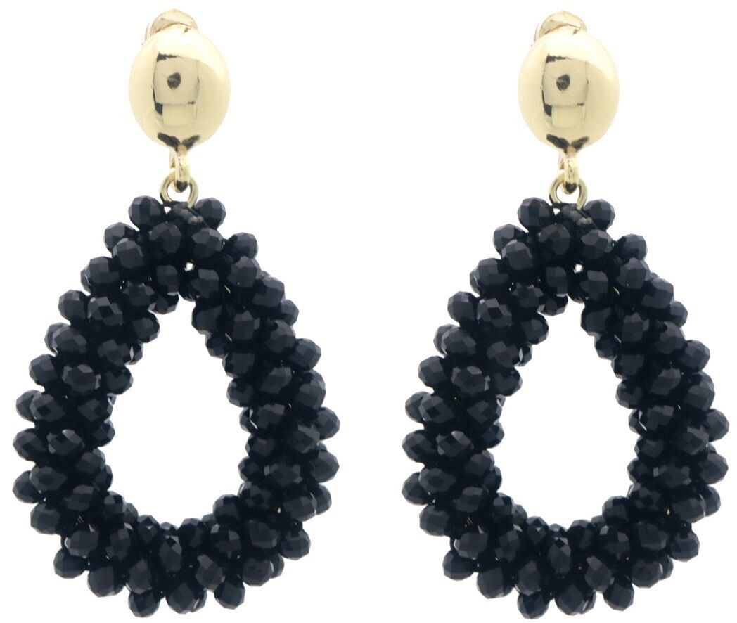 F-B12.2 E007-058-1 Orecchini in vetro sfaccettato 4.5×2.8 cm