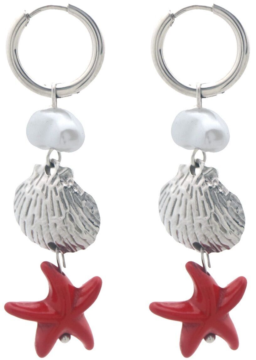 B-C5.1 E936-012S S. Orecchini in acciaio Stella marina 4.5x1.5cm